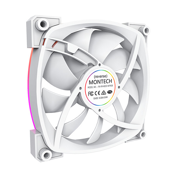 Montech - Ventoinha Montech RX140 PWM ARGB PWM 140mm Branco (Reversed Fan Blades)