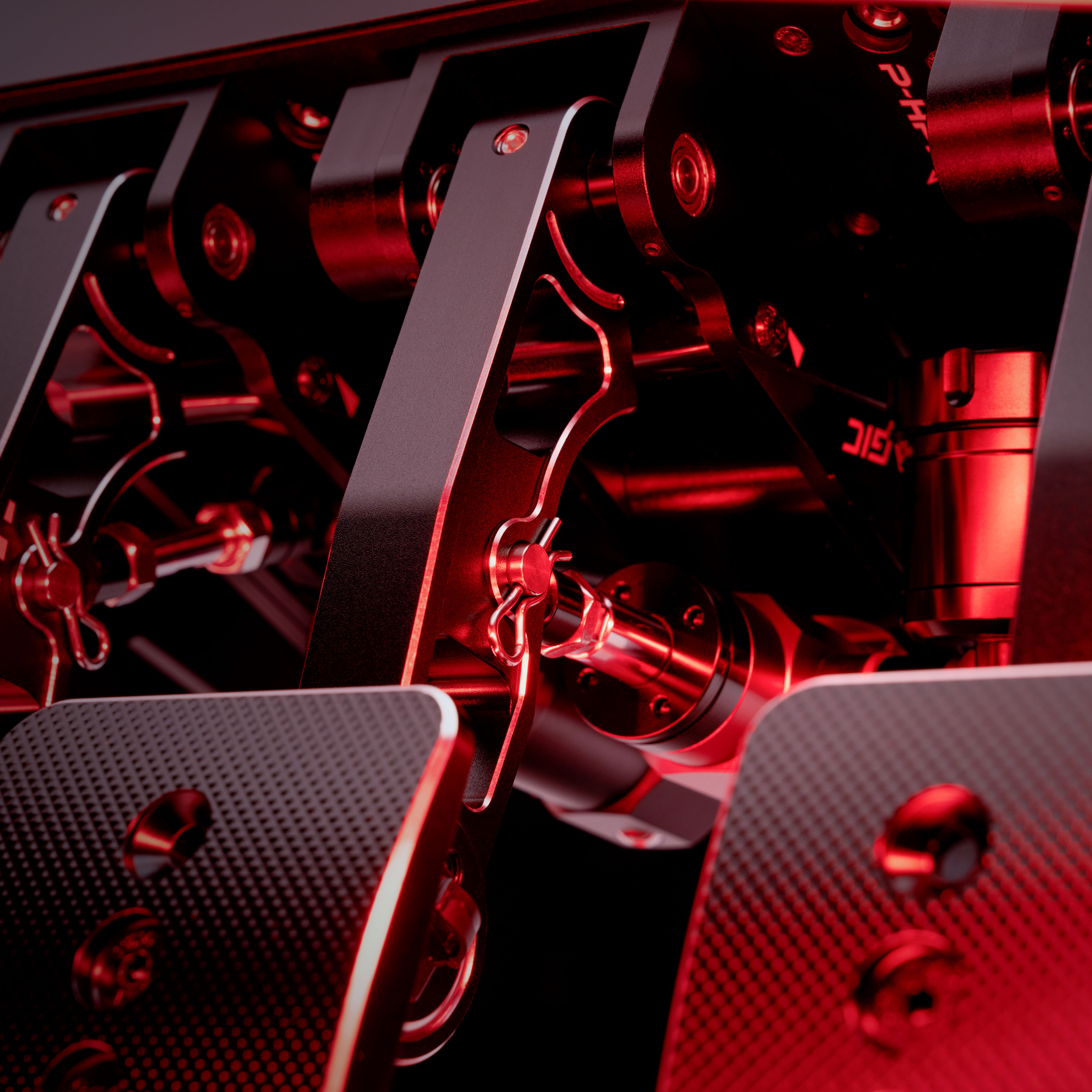 Simagic - Pedais Hidráulicos Simagic P1000i-RS - 3 Pedais - Invertidos -  Loadcell 100Kg