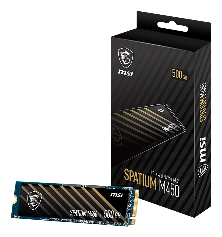MSI - SSD MSI SPATIUM M450 500GB Gen4 M.2 NVMe V1 (3000/2000MB/s)
