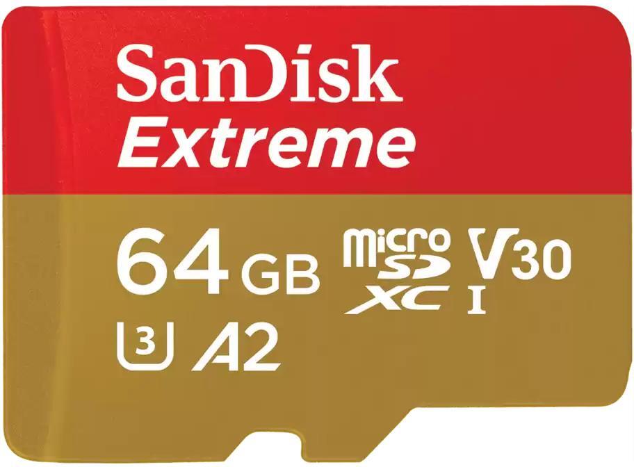 Picture of Picture of Cartão SanDisk Extreme MicroSDHC/SDXC UHS-I C10 A2 U3 V30 64GB