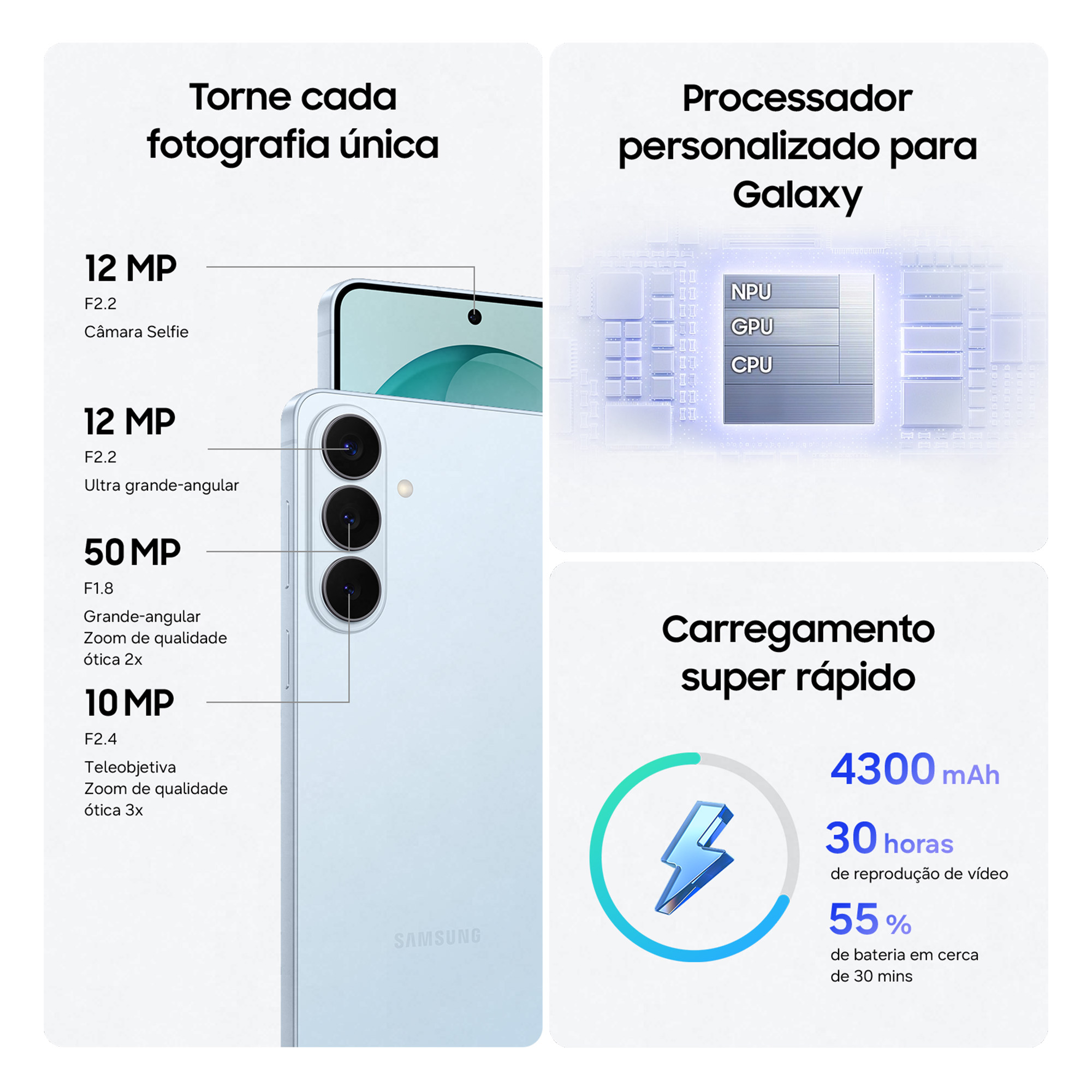 Samsung - Smartphone Samsung Galaxy S26 6.3" (12 / 512GB) 120Hz Branco