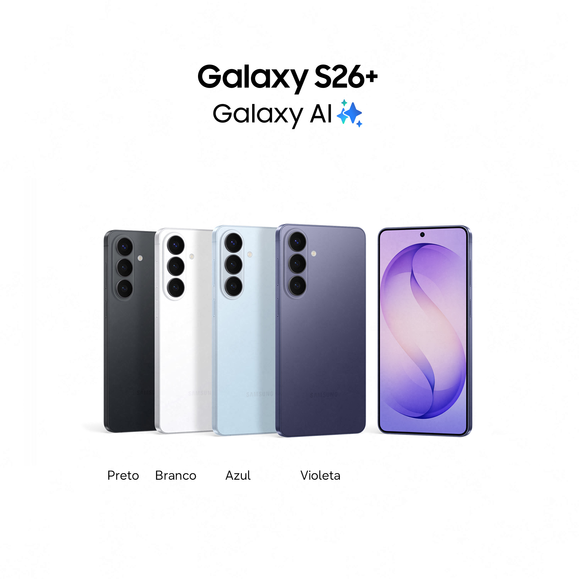 Samsung - Smartphone Samsung Galaxy S26+ 6.7" (12 / 512GB) 120Hz Preto Noturno