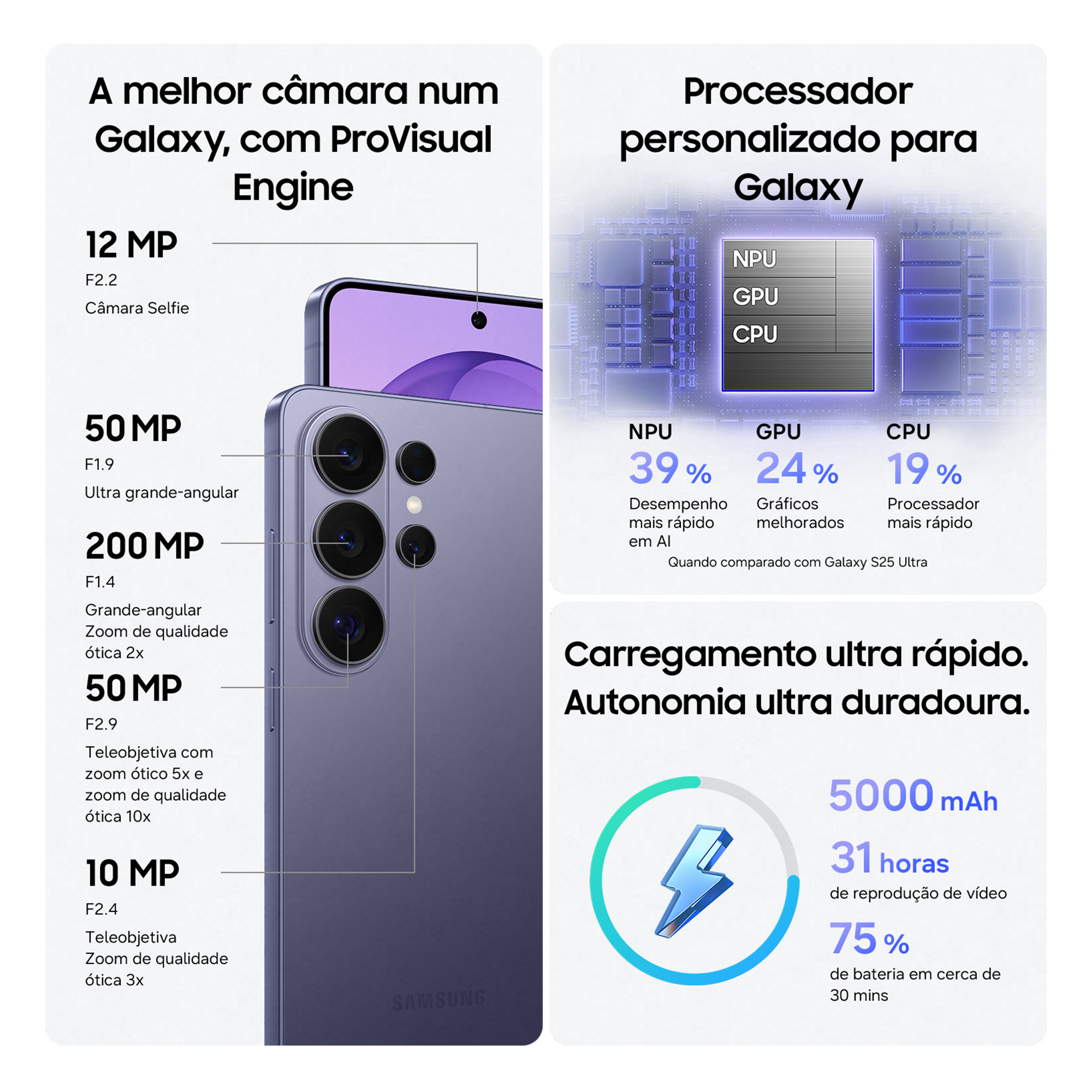 Samsung - Smartphone Samsung Galaxy S26 Ultra 6.9" (12 / 256GB) 120Hz Violeta