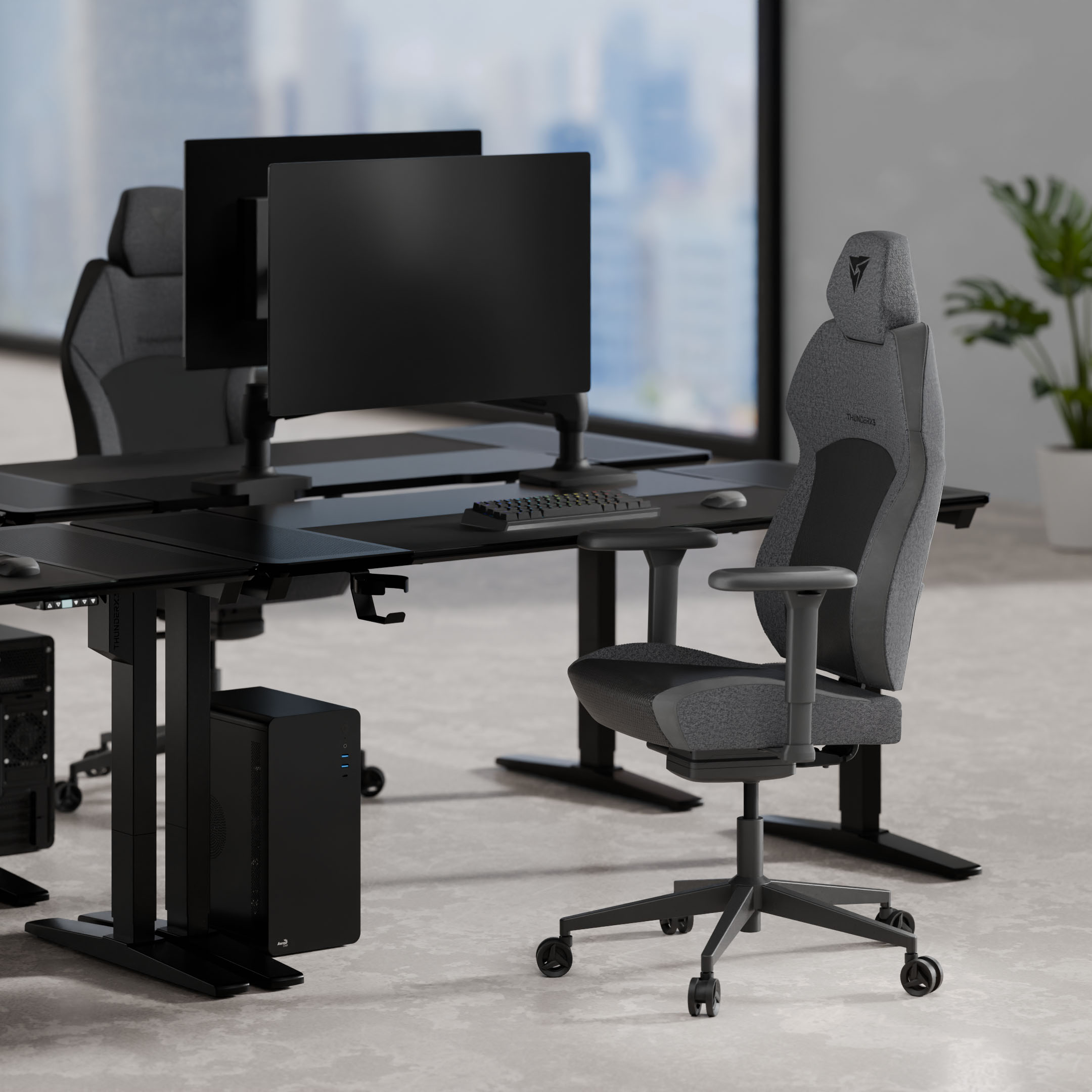 ThunderX3 - Cadeira Gaming Ergonomica ThunderX3 Solo 360 - Mesh Black