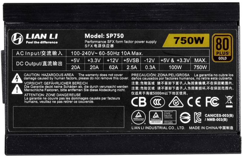 Lian Li - Fonte Lian Li SFX 750W 80+ Gold Preto