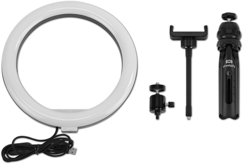 Streamplify - Ring Light Streamplify LIGHT 10 254cm 5V USB - Preto