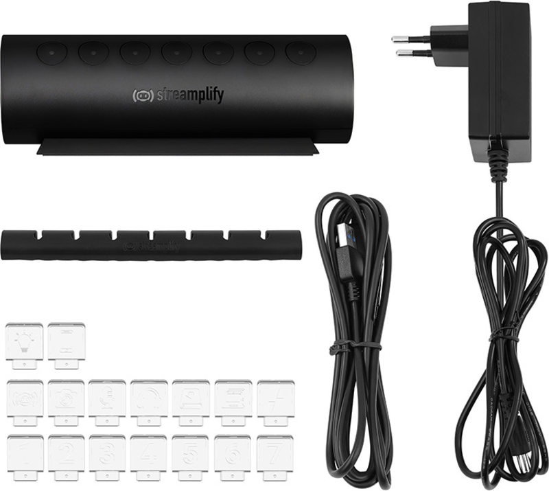 Streamplify - HUB Streamplify CTRL 7 Slot RGB 12V EU - Preto