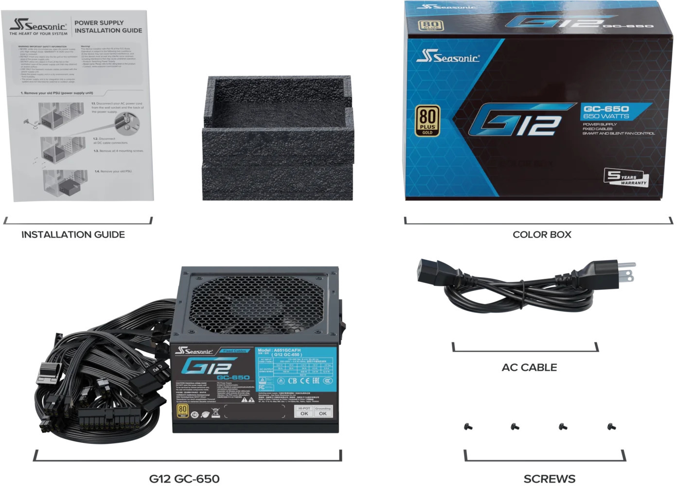 Seasonic - Fonte Seasonic G12 GC-650W 80+ Gold