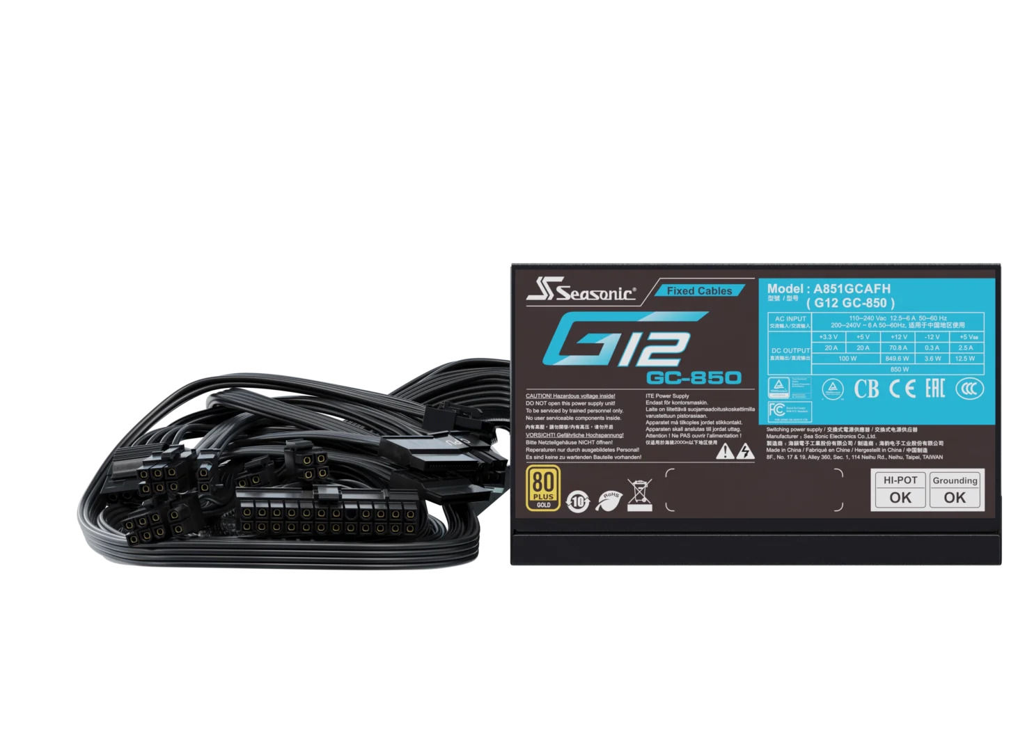 Seasonic - Fonte Seasonic G12 GC-850W 80+ Gold