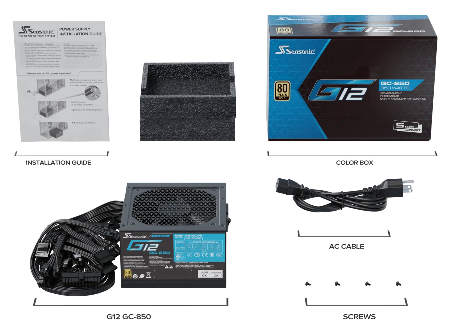 Seasonic - Fonte Seasonic G12 GC-850W 80+ Gold