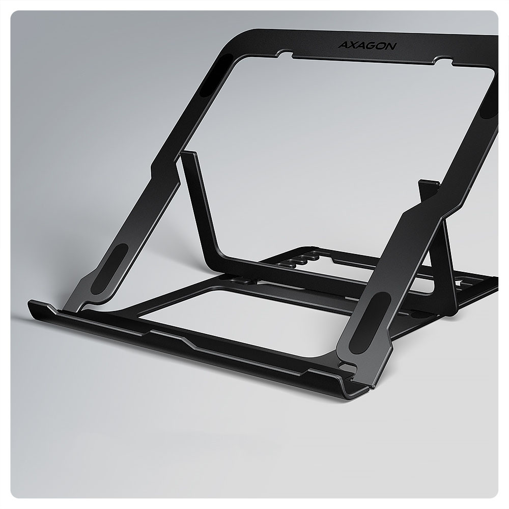 AXAGON - Suporte Elevatório AXAGON STND-LAB  para Portáteis Regulável Aluminio Preto
