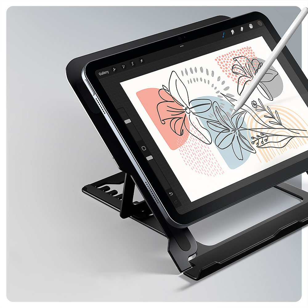 AXAGON - Suporte Elevatório AXAGON STND-LAB  para Portáteis Regulável Aluminio Preto