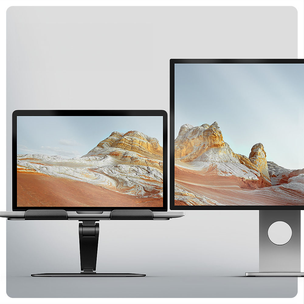 AXAGON - Suporte Elevatório AXAGON STND-LQB  para Portáteis Regulável Aluminio Preto