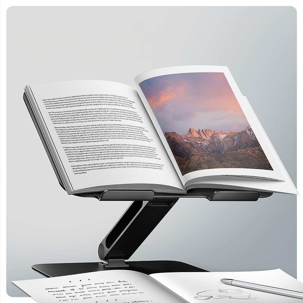 AXAGON - Suporte Elevatório AXAGON STND-LQB  para Portáteis Regulável Aluminio Preto