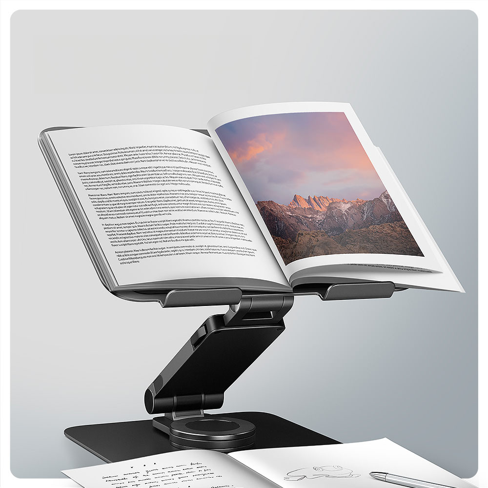 AXAGON - Suporte Elevatório Rotativo AXAGON STND-LRB  para Portáteis Regulável Aluminio Preto