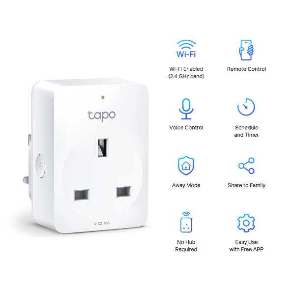 TP-Link - Tomada Inteligente TP-Link Tapo P100 Wi-Fi (2 Pack)