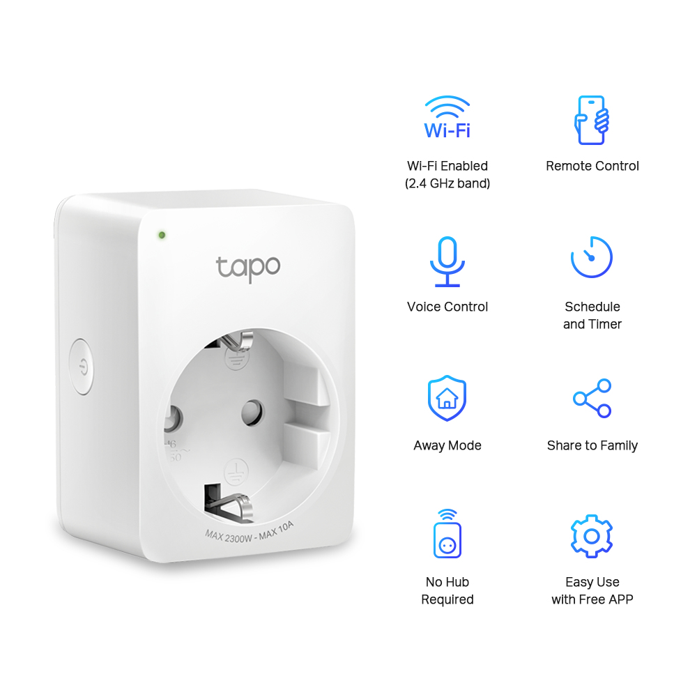 TP-Link - Tomada Inteligente TP-Link Tapo P100 Wi-Fi (2 Pack)