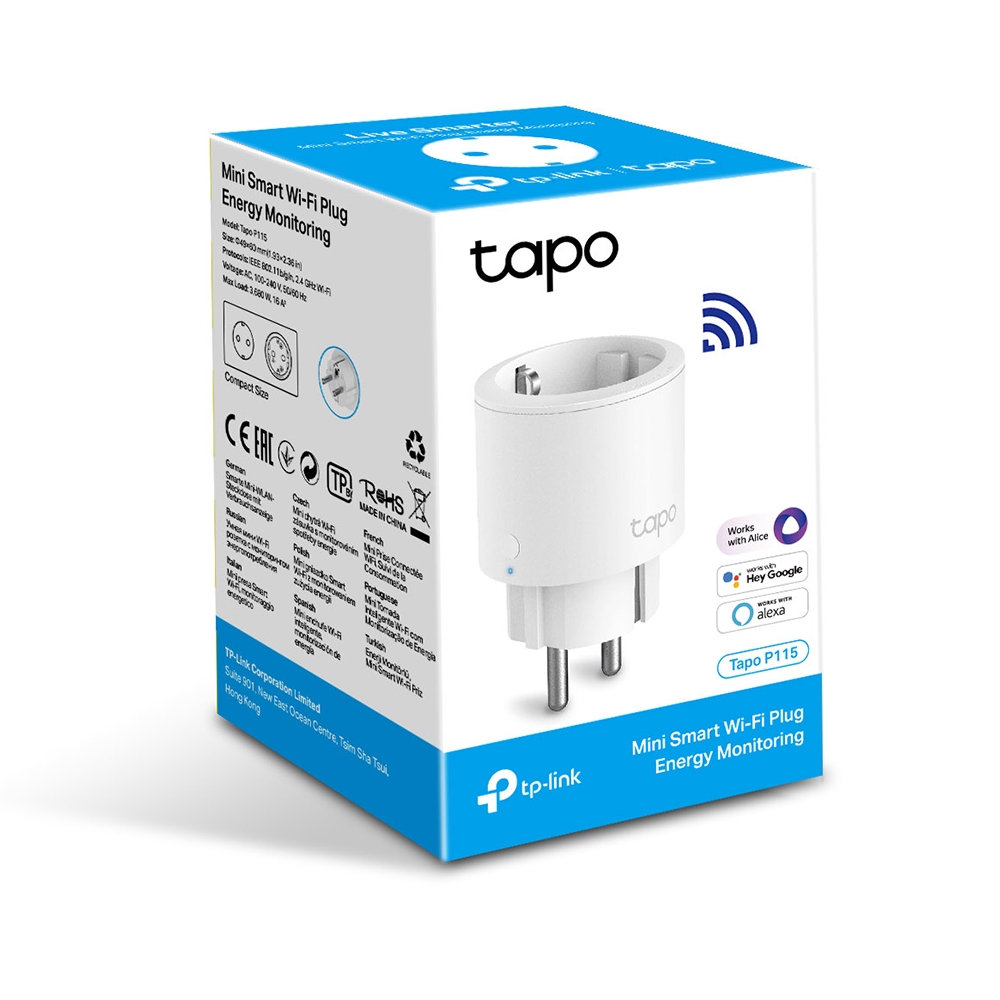 TP-Link - Tomada Inteligente TP-Link Tapo P115 Mini Smart Mon. de Consumo de Energia