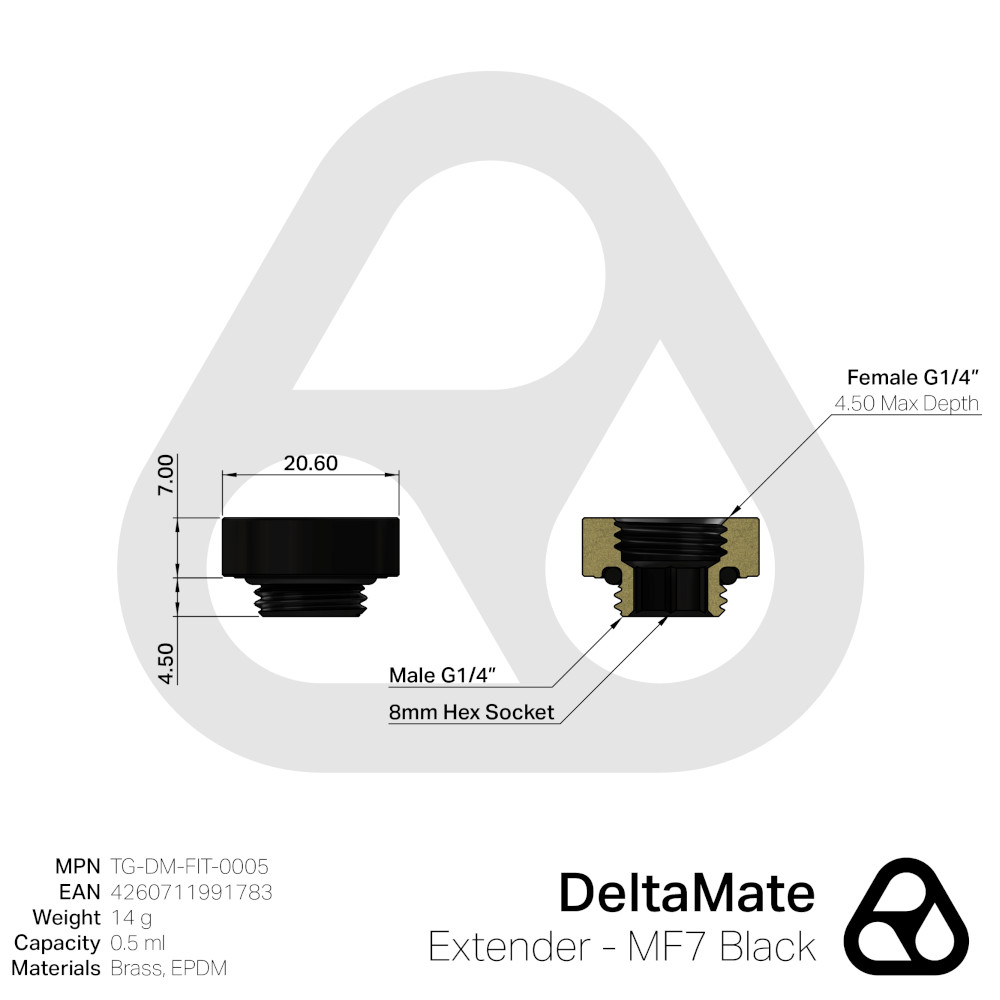 Thermal Grizzly - Thermal Grizzly DeltaMate Extender - MF7 Black