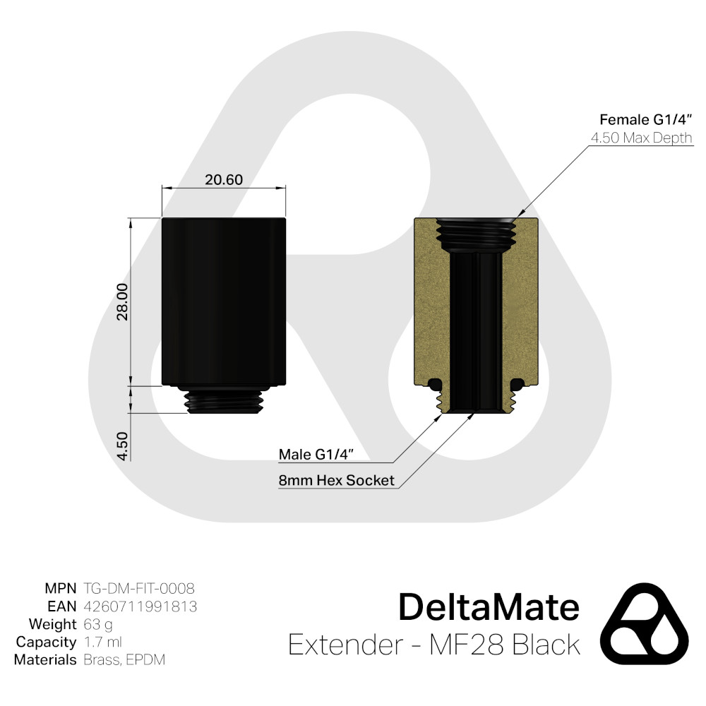 Thermal Grizzly - Thermal Grizzly DeltaMate Extender - MF28 Preto