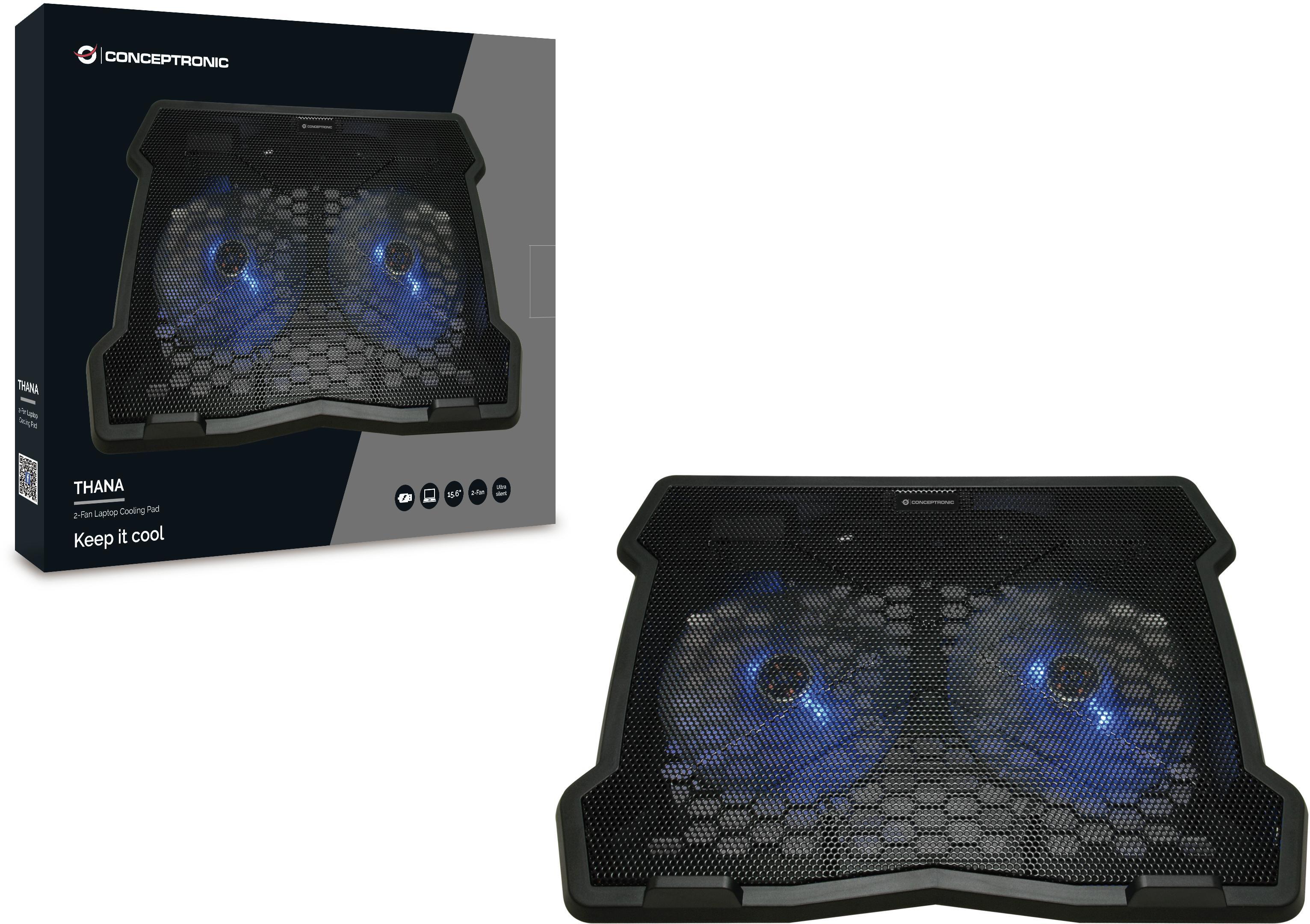 conceptronic - Cooler de Portátil Conceptronic com 2 Ventoinhas até 16"