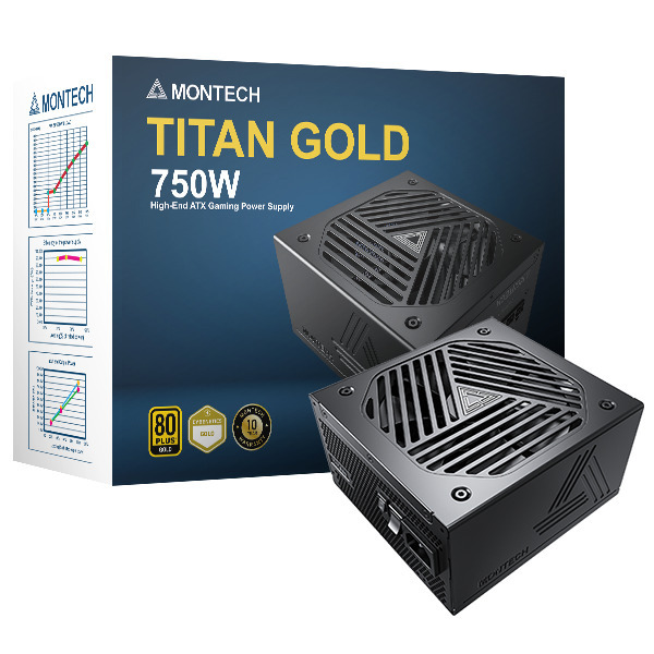 Montech - Fonte Modular Montech Titan 750W 80 Plus Gold PCIE5 (Cybenetics Gold)