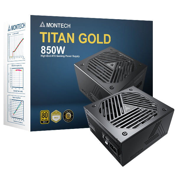 Montech - Fonte Modular Montech Titan 850W 80 Plus Gold PCIE5 (Cybenetics Gold)