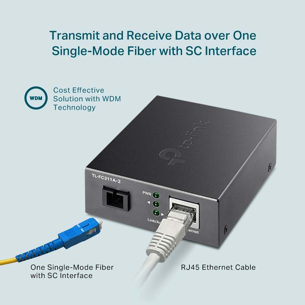 TP-Link - Conversor Media TP-Link TL-FC311A-20 Gigabit WDM Single-Mode