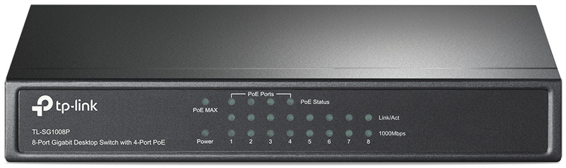 TP-Link - Switch TP-Link TL-SG1008P 8 Portas Gigabit c/ 4 Portas PoE