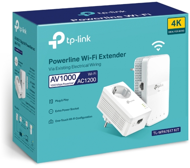 TP-Link - Powerline TP-Link AV1000 TL-WPA7617 Kit Gigabit AC1200 Wi-Fi