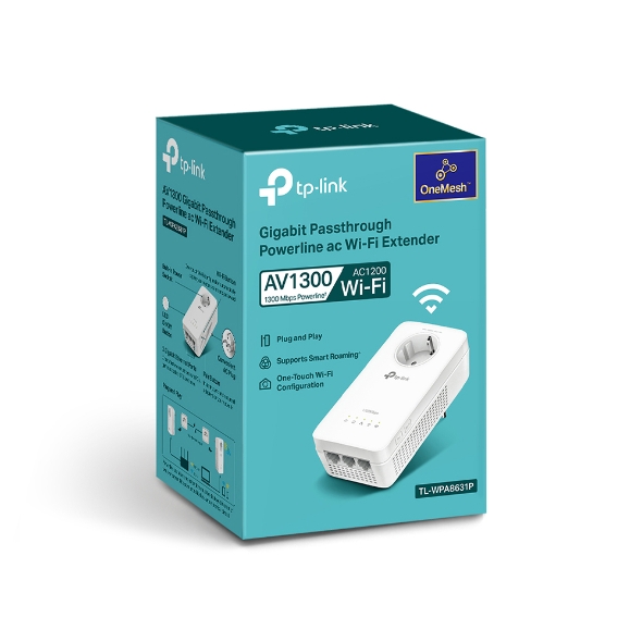 TP-Link - Powerline TP-Link AV1300 TL-WPA8631P Gigabit Passthrough AC Wi-Fi Extender