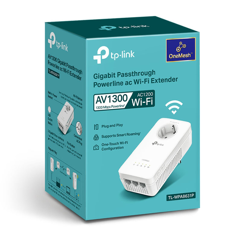 TP-Link - Powerline TP-Link AV1300 TL-WPA8631P Gigabit Passthrough AC Wi-Fi Extender