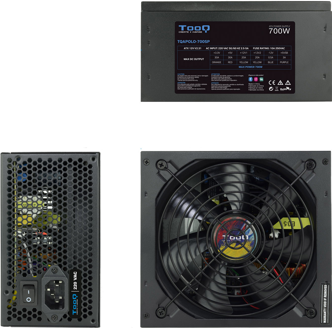 Tooq - Fonte de Alimentação Tooq 700W PFC Activo