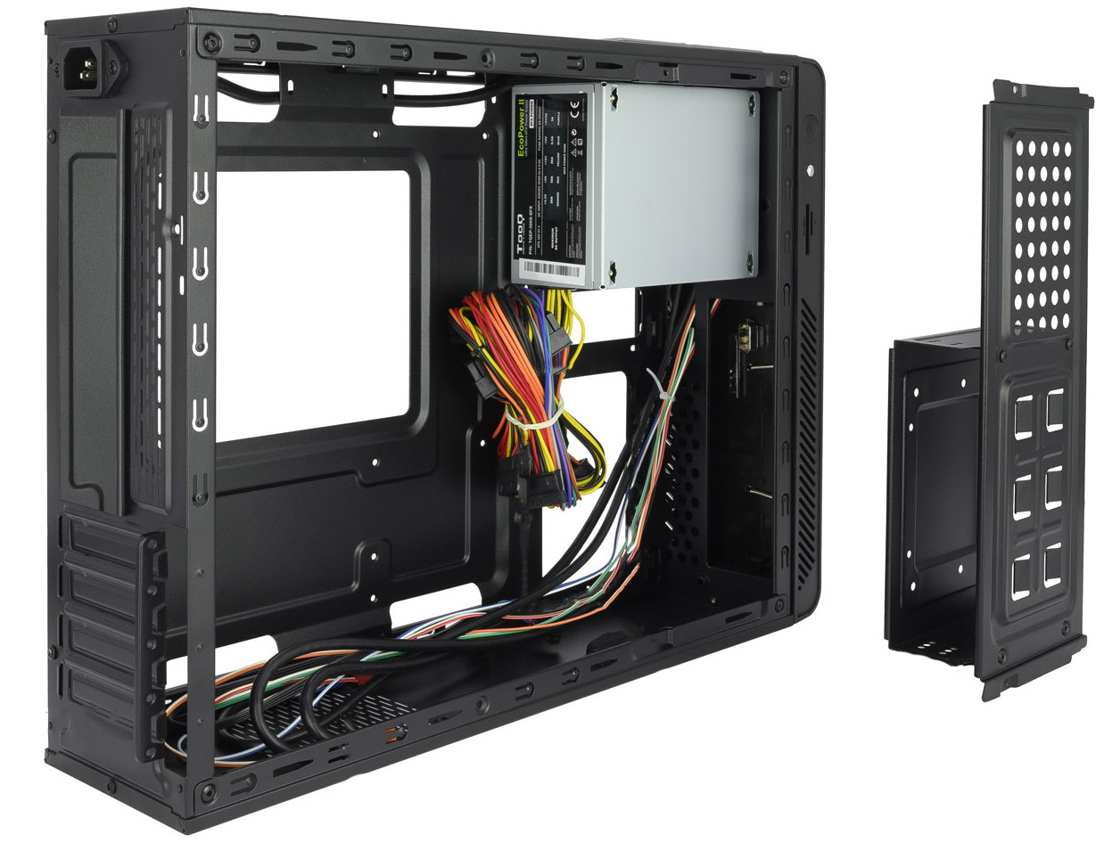 Tooq - Caixa Mini-ITX Tooq C/Fonte Alimentação 500W + Leitor de Cartões + 2x USB 3.0 Preta