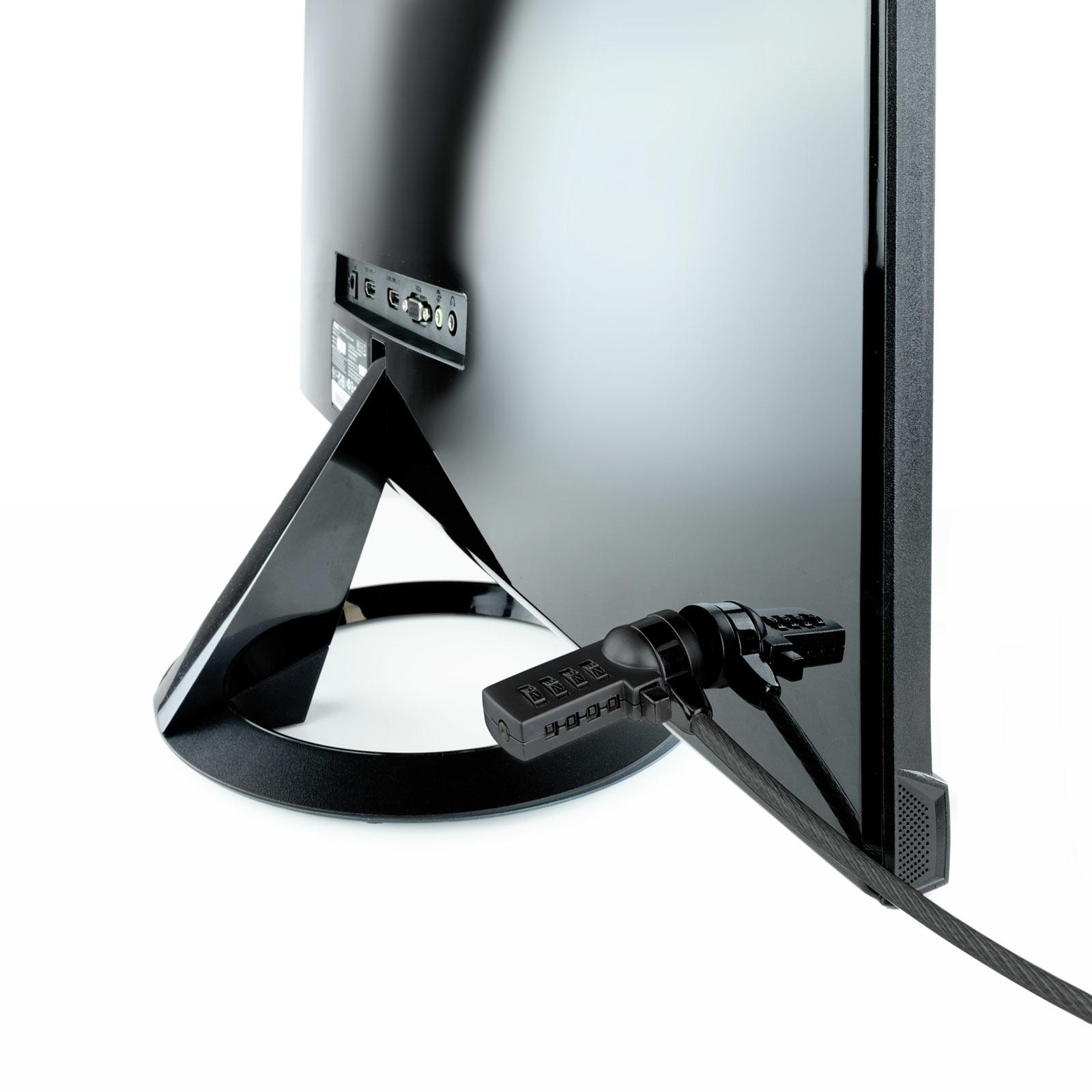 Tooq - Cabo de Segurança para Portátil com Combinação de 1,5 M Cinzento Escuro