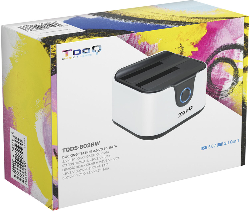 Tooq - Dock Tooq para 2x SATA 2.5/3.5 OTB USB 3.0 Branco