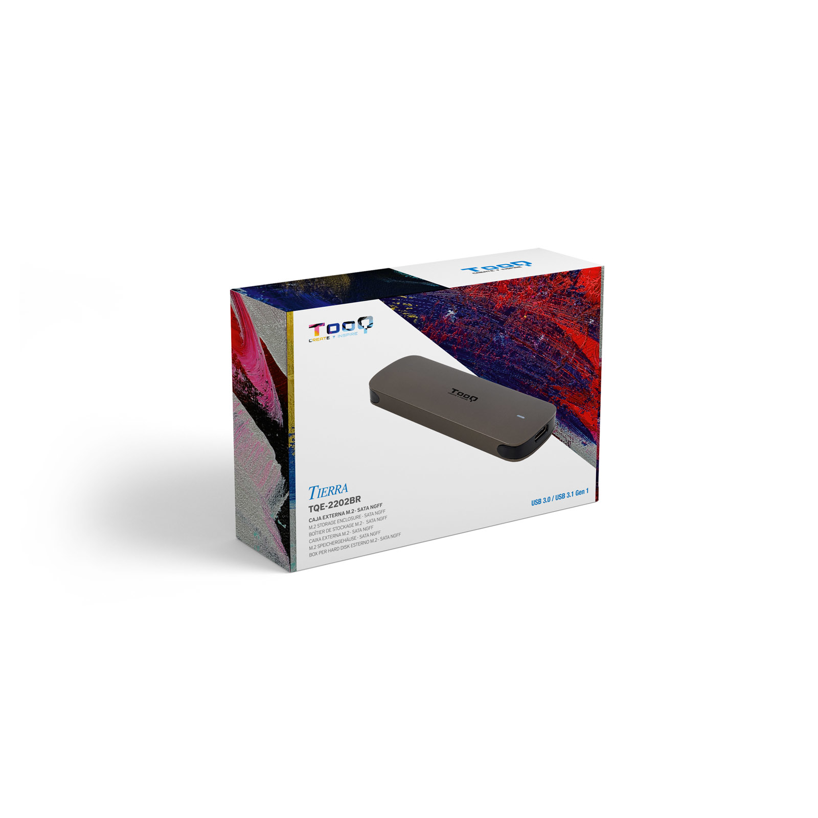 Tooq - Caixa SSD Tooq M.2 NGFF USB 3.1 Gen 1 Castanho