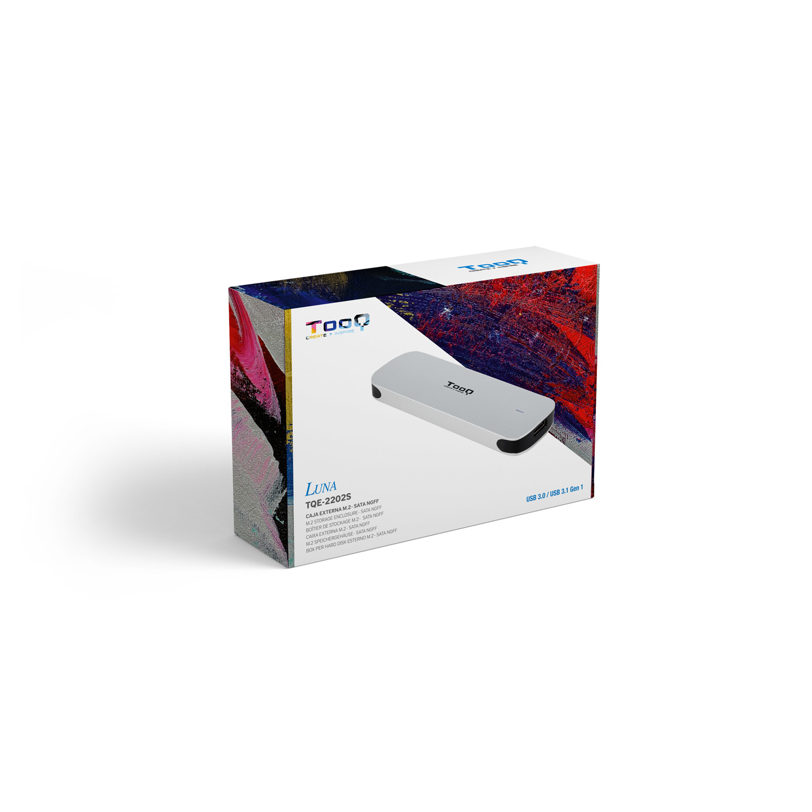 Tooq - Caixa SSD Tooq M.2 NGFF USB 3.1 Gen 1 Prateado