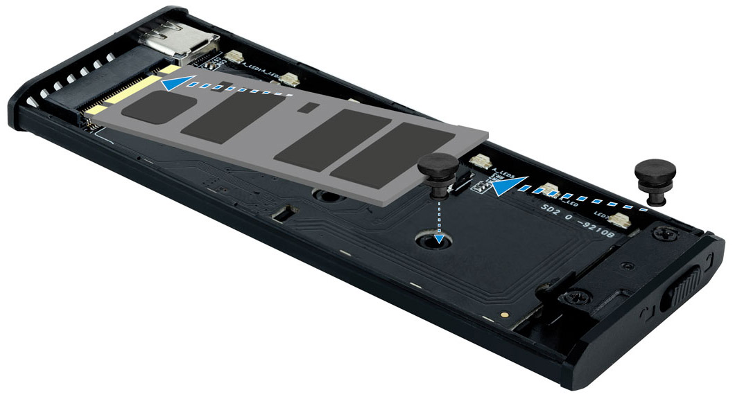 Tooq - Caixa SSD Tooq M.2 NGFF/NVMe SSD USB 3.1 Gen 2 USB-A RGB