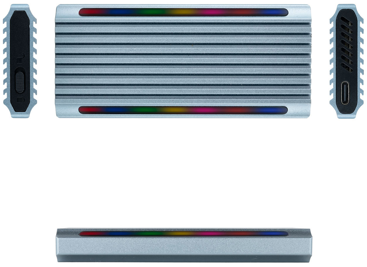 Tooq - Caixa SSD Tooq M.2 NGFF/NVMe SSD USB 3.1 Gen 2 USB-A RGB