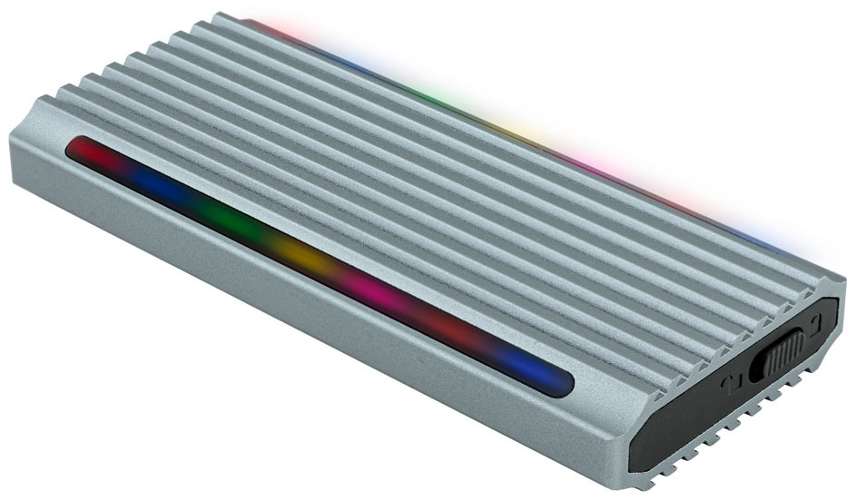 Tooq - Caixa SSD Tooq M.2 NGFF/NVMe SSD USB 3.1 Gen 2 USB-A RGB