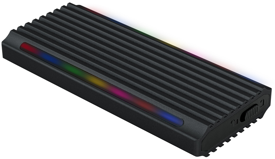 Tooq - Caixa SSD Tooq M.2 NGFF/NVMe SSD USB 3.1 Gen 2 USB-C RGB
