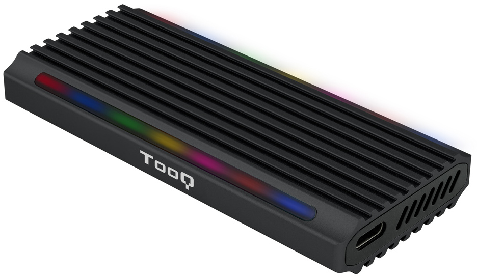 Tooq - Caixa SSD Tooq M.2 NGFF/NVMe SSD USB 3.1 Gen 2 USB-C RGB