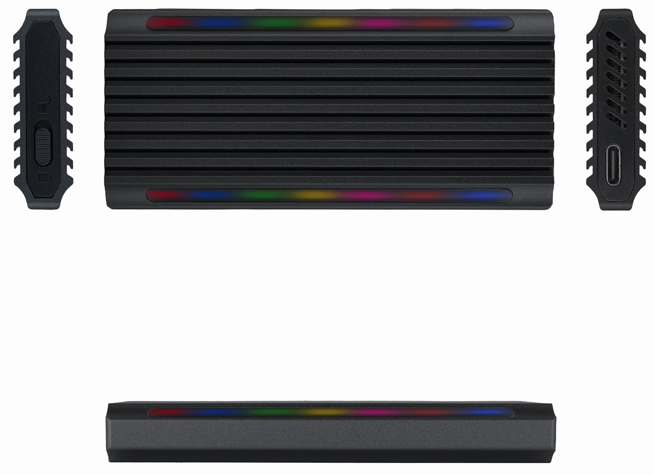 Tooq - Caixa SSD Tooq M.2 NGFF/NVMe SSD USB 3.1 Gen 2 USB-C RGB