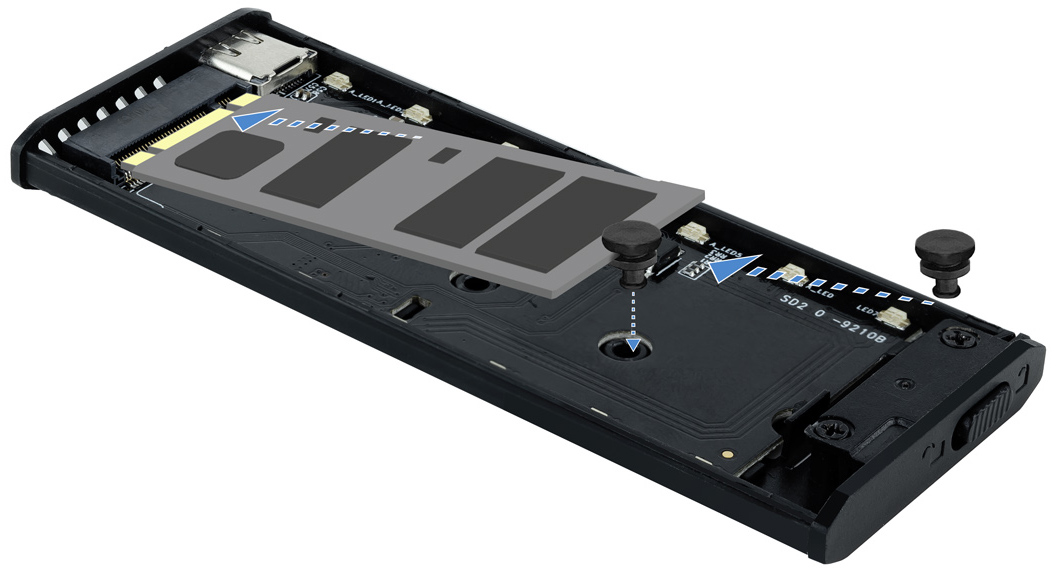 Tooq - Caixa SSD Tooq M.2 NGFF/NVMe SSD USB 3.1 Gen 2 USB-C RGB