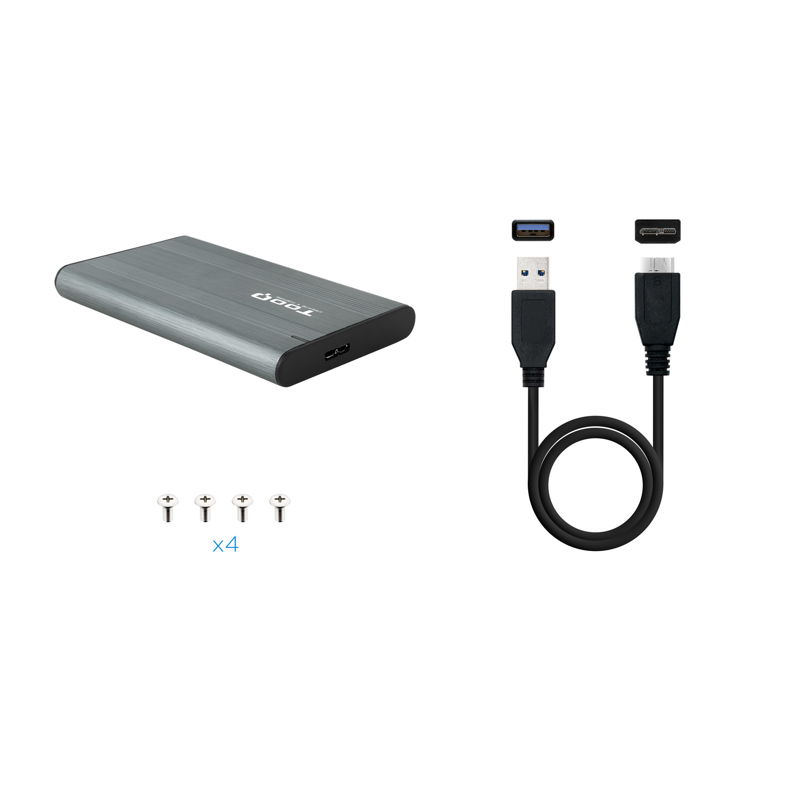 Tooq - Caixa SSD Tooq 2.5" SATA USB3.1 Gen 1 Cinzento