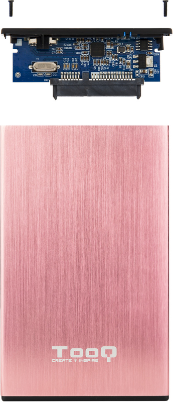Tooq - Caixa HDD Tooq 2.5" SATA (9,5mm) USB 3.0/3.1 Gen 1 Rosa Metalizado