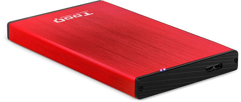Tooq - Caixa HDD Tooq 2.5" SATA (9,5mm) USB 3.0/3.1 Gen 1 Vermelho Metalizado
