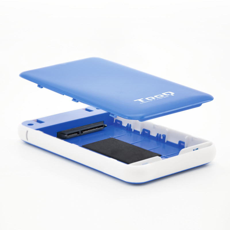 Tooq - Caixa HDD Tooq 2.5" SATA (9,5mm) UASP Tool Less USB 3.1 Gen 1 Azul