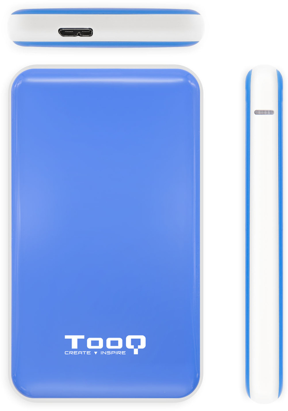 Tooq - Caixa HDD Tooq 2.5" SATA (9,5mm) UASP Tool Less USB 3.1 Gen 1 Azul